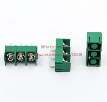 (100 шт./лот) 3-контактный разъем клеммной колодки для печатной платы KF8500-3P шаг: 8,5 мм Зеленый 8,5 мм KF8500