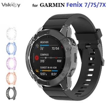 100ШТ Защитный Чехол для Garmin Fenix 7X 7S 7 Sapphire Solar Smart Watch Мягкий Бампер из ТПУ С Защитой От Царапин, Защитная Оболочка