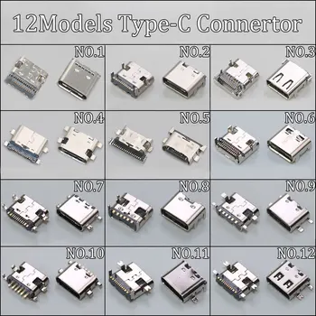12 моделей Type-C 6 12 24-контактный разъем SMT USB 3.1 Female SMD DIP для Huawei Samsung Lenovo Дизайн печатной платы DIY Большой ток