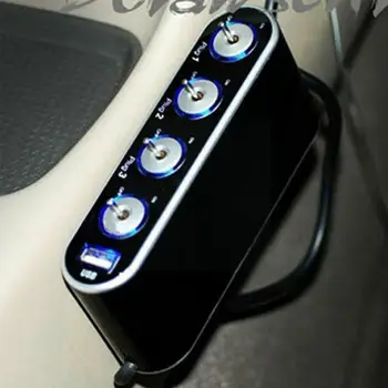 12V 4-Полосное Автомобильное Зарядное Устройство Автомобильный Автоматический Прикуриватель USB-Разъем Multi Splitter Plug С Адаптерными Портами Socket B3N0