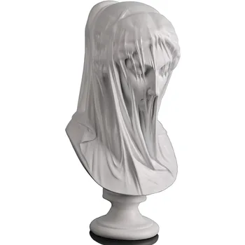 13-дюймовая статуя бюста леди В вуали Вубианцзе, декор для дома из римско-греческой мифологии, скульптура из смолы в стиле арт-деко, сборка не требуется