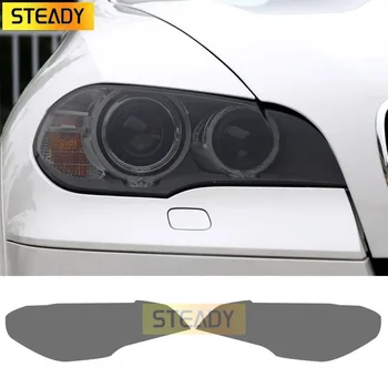 2 Шт Защитная Пленка Для Автомобильных Фар Передний Свет Прозрачный Дымчатый Черный TPU Стикер Для BMW X5 E70 X5M M Performance 2007-2013
