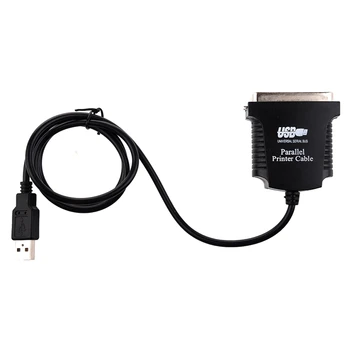 2X Параллельный порт USB-принтера 36Pin штекерный кабель преобразования черный