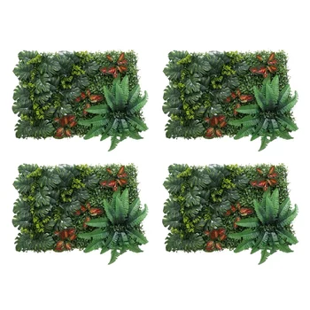 4X Искусственная трава, миниатюрный газон своими руками, садовый орнамент, красные листья