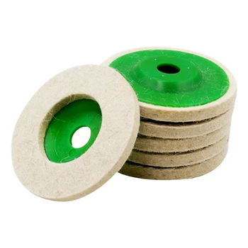 6шт Шерстяной войлочный полировальный круг, дисковый шерстяной круглый полировальный круг, накладка для шлифовального круга 95/100 для измельчения металлического мрамора.