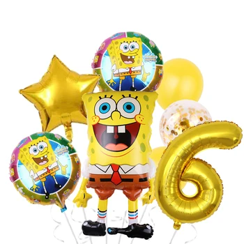 8шт губки для детских вечеринок с Днем рождения украшения 32-дюймовый набор воздушных шаров с цифрами для мальчиков и девочек подарок для вечеринки в честь дня рождения