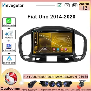 9-дюймовый Android 13 Мультимедийный Плеер Стереоголовки Qualcomm Для Fiat Uno 2014 2015 2016 2017 2018 2019 2020 GPS-Навигация DVD
