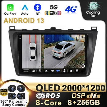 Android 13 Авторадио для Mazda 6 GH 2007-2012 Carplay Видео WIFI 4G QLED BT Мультимедиа GPS 2din авторадио DSP Навигация