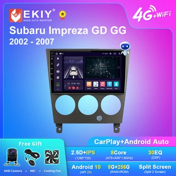 EKIY X7 Android 10 Автомагнитола Для Subaru Impreza GD GG 2002-2007 Мультимедийный Видеоплеер Головное Устройство Carplay Auto Navi No 2Din DVD