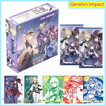 Genshin Impact Cards TCG Game Collection Card Pack Booster Box С персонажем аниме, Редкие Ограниченные периферийные игрушки, семейные подарки для детей