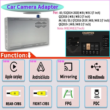 Hongyuehui Wireless CarPlay Android Auto Адаптер Автомобильной камеры OEM Модифицированный Интерфейс Для A3 S3 A4 A5 S5 Q7 Q5 Q2 (MIB/MIB2 (7 дюймов)
