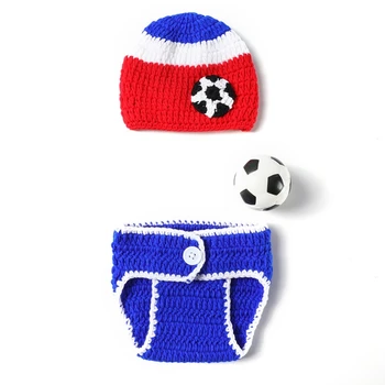 Q0KB 3ШТ Детские шорты Шляпа Футбольный набор Реквизит для фотосъемки новорожденных Одежда для фотосъемки младенцев Аксессуары
