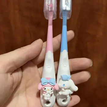 Sanrio Kuromi Cinnamoroll Мультяшная Детская Зубная Щетка Hello Kitty My Melody Кукла Pochacco Милая Студенческая Зубная Щетка С Мягкой Щетиной В Подарок