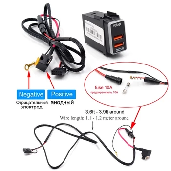 Автомобильный USB-порт Зарядное Устройство USB QC3.0 Разъем Для Быстрой зарядки с Дисплеем Напряжения для Nissan Qashqai X-Trail