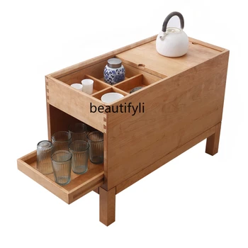 Боковой шкаф для дивана из массива дерева в Скандинавском стиле, съемный чайный шкафчик из вишневого дерева, Японский шкаф для хранения журналов Entry Lux на заказ для дома