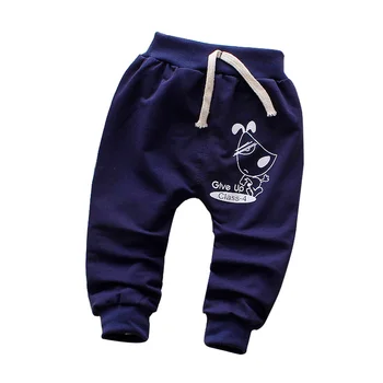 Весенне-осенние новые хлопковые детские штаны с милым рисунком из мультфильма от 0 до 3 лет, корейские шаровары для мальчиков, штаны для девочек