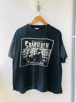 Винтажная оригинальная футболка американской панк-группы Samhain 80-х годов LB6366 с длинными рукавами