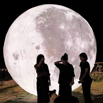 Гигантский надувной Лунный шар, надувной лунный шар со светодиодной подсветкой, планета с воздуходувкой, подвесное украшение, сценическая реклама для мероприятия