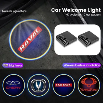 Дверной Лазерный Проектор Led Auto Logo Lights Автомобильные Аксессуары Для Hyundai Tucson IX35 I30 I20 Kona I40 Getz Ioniq Sonata Elantra