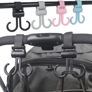 Двойной крючок для коляски 127D, два автомобильных крючка, автоматические задние крючки для подвешивания сумки, Пластик