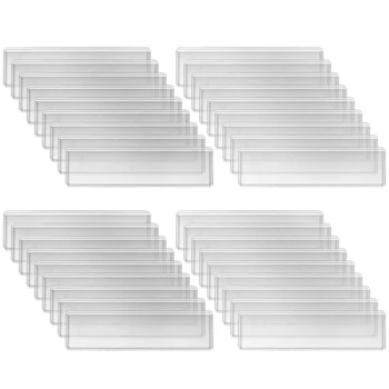Держатели Клейкая бирка для полки 1,2 X 4,3 дюйма Прозрачная бирка для полки Карманы для карточек Ящики для супермаркета (60 упаковок)