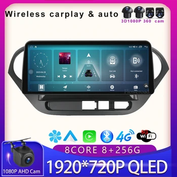 Для Hyundai I10 2013-2018 12,3‘QLED Экран Автомобиля Радио Видео Беспроводной Carplay Авто Мультимедийный плеер GPS 5GWiFi BT5.0