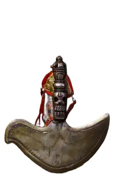 Железная статуэтка буддийских инструментов ручной работы, изделия из металла для домашнего декора, высота 17 см, ширина 15,5 см