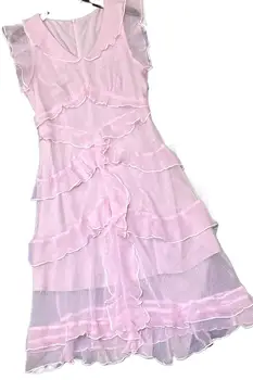 Женская одежда 2023 года, новое летнее платье с кружевами в виде листьев лотоса