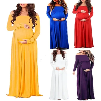 Женское платье для беременных, платье для беременных с открытыми плечами, элегантное платье для беременных, платья с открытыми плечами, стрейч с длинным рукавом