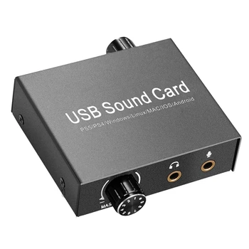 Звуковая карта USB-C, аудио Внешний 3,5-мм микрофон, аудиоадаптер, звуковая карта для портативных ПК PS4, гарнитура, звуковая карта USB, простая установка
