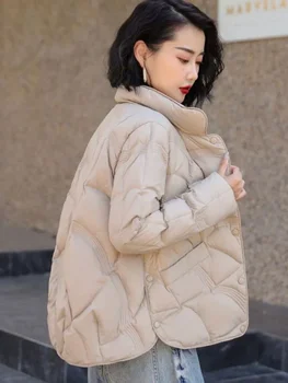 Зимние женские пальто, Корейская модная демисезонная куртка для женщин, свободный пуховик, Универсальные теплые топы, Уличная одежда, женская