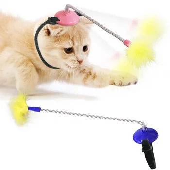 Игрушки для кошек, палочка для кошек, Самовозбуждающаяся Волшебная палочка, ошейник, игрушка для шеи с ручкой из перьев, Интерактивная игрушка-палочка, принадлежности для домашних кошек