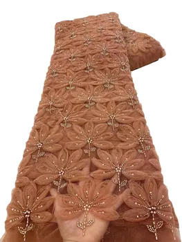 Изысканная новая трехмерная шифоновая дисковая бусина из бисера, сетчатая ткань из бисера, модное свадебное платье высокого класса cheongsam dress