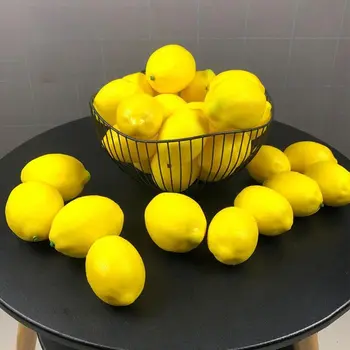 Искусственные поддельные лимоны, реалистичные искусственные фрукты, реквизит для фотосъемки дома, украшение кухонного стола, декоративные фрукты