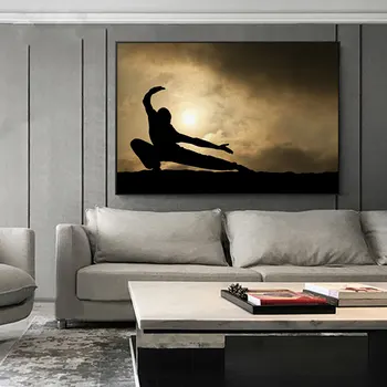 Китайский плакат Шаолиньского Кунг-фу, печать на холсте, настенное искусство, спортивное искусство, живопись боевых искусств для декора спортзала, украшения дома