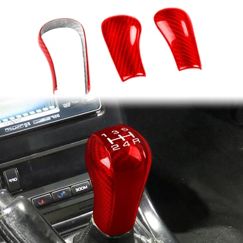 Красный карбоновый автомобильный интерьер крышка головки переключения передач Комплект рычагов переключения передач Автомобильные запасные части для Nissan GTR R34 R33 R32