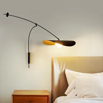 Креативный регулируемый настенный светильник в скандинавском стиле, современный светодиодный подвесной светильник с длинными рукавами для декора угловой стены в спальне отеля, гостиной