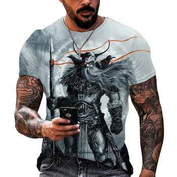 Мужская футболка с 3D-принтом, городская трендовая ретро-одежда, свободная модная летняя классическая рубашка унисекс с короткими рукавами