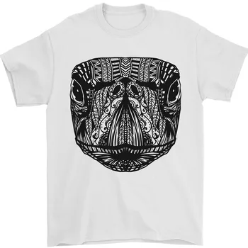 Мужская футболка с изображением головы черепахи-мандалы, племенной черепахи, 100% хлопок, длинные рукава
