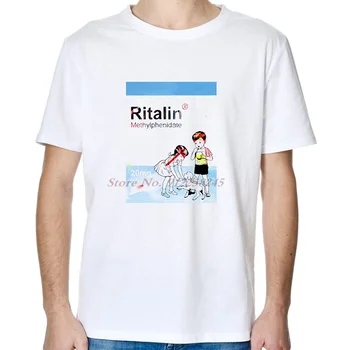 Мужская футболка С коротким рукавом Ritalin Drug Psychedelic Trippy Lucid Dream Print Harajuku Футболка Топы Тройники Oversize Мужская одежда