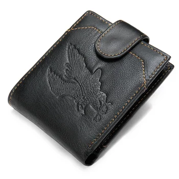 мужской кошелек из натуральной кожи, винтажный кошелек для держателя кредитной карты, мужской тонкий денежный мешок 7040