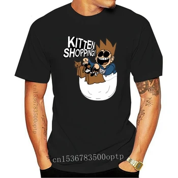 Новая футболка Eddsworld Kitten Shopping Two Sides Tee 2021 Мужская Футболка