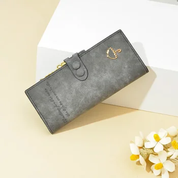 Новый женский длинный кошелек Wallet, винтажная сумка с матовой подвеской-кисточкой, трехстворчатая сумка для нескольких карт,