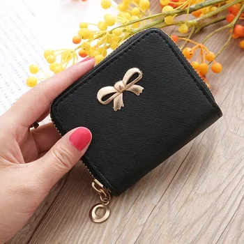Новый Корейский кошелек с коротким бантом, женский кошелек, сумка для карт, маленькая квадратная сумка с перекрестным рисунком ярких цветов