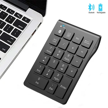 Перезаряжаемая беспроводная цифровая клавиатура SeenDa, Bluetooth, цифровая клавиатура, тонкая внешняя цифровая клавиатура с 22 клавишами для ввода данных