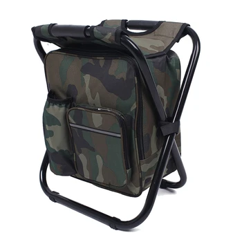 Портативный походный камуфляжный походный стул, Складной походный стул, рюкзак с более прохладной изолированной сумкой для пикника