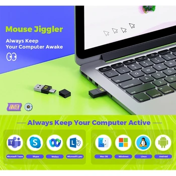Портативный Симулятор Мыши Mouse Jiggler Поддерживает Компьютерный Ноутбук В Бодром состоянии, Механический Необнаруживаемый USB и Type-c Mouse Mover Dropship