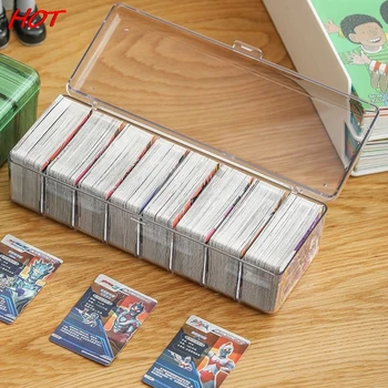 Прозрачная коробка для колоды горячих торговых карт, контейнер большой емкости, органайзер для хранения коллекционных игровых карточек, чехлы для карточек