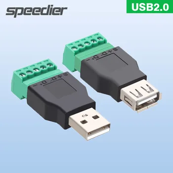Разъем USB 2.0 без припоя, адаптер USB для мужчин и женщин, Компьютерный ТЕЛЕВИЗОР, клавиатура сотового телефона, проводная головка мыши, удлинительный кабель для подключения USB 2.0