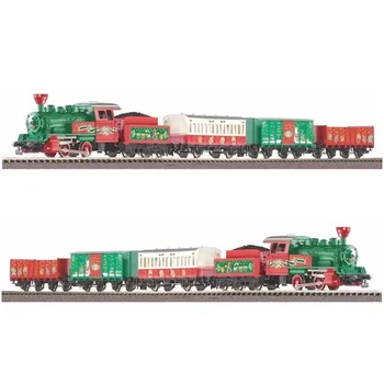 Рождественский стартовый набор модели поезда PIKO (паровоз, вагон с углем и три вагона) Электрический игрушечный поезд с дорожным полотном 57081